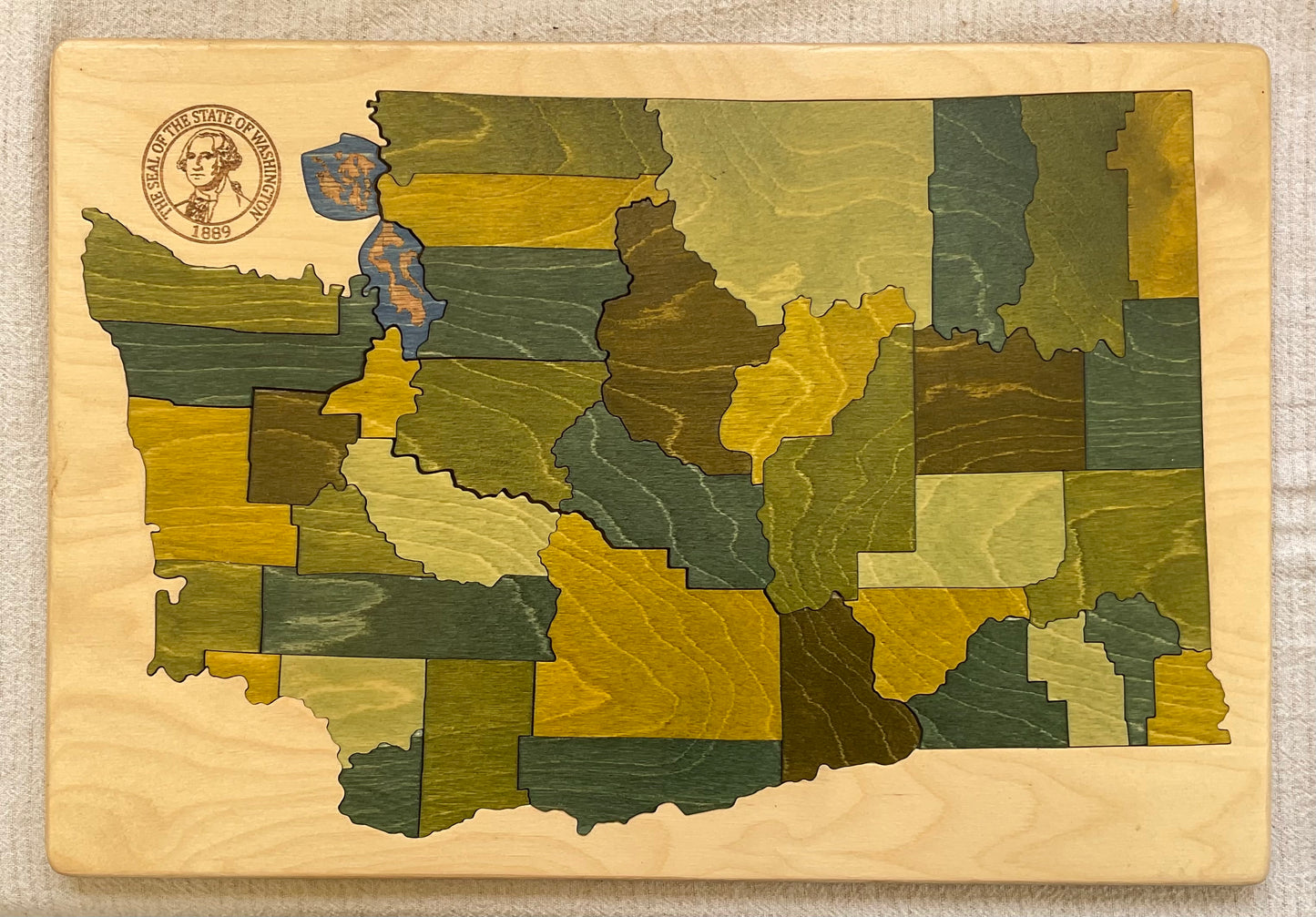 Wood Map of Washington State