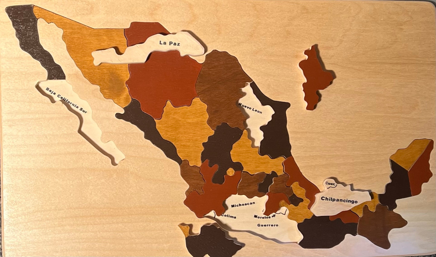 Wood Map of Mexico