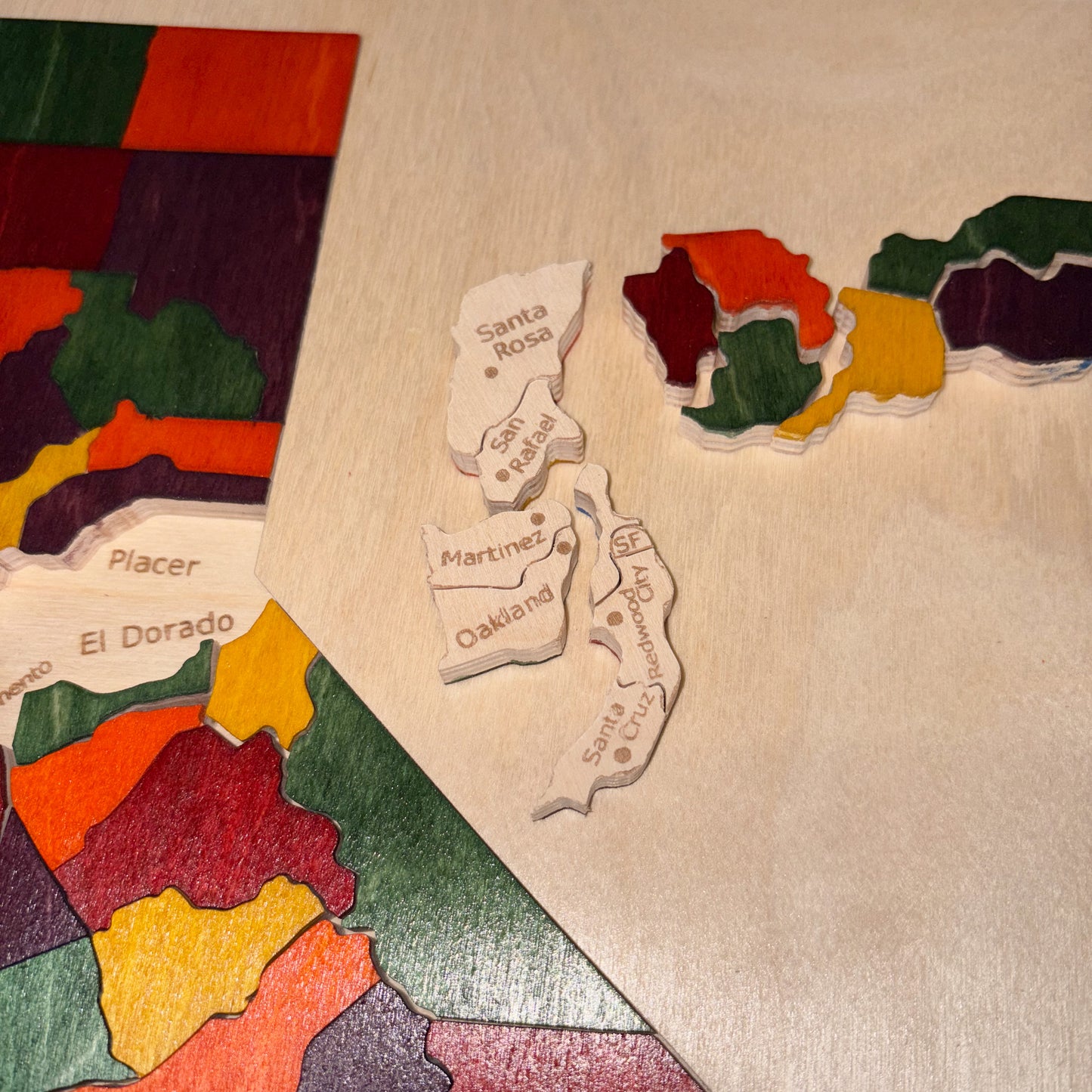 Wooden Map of California