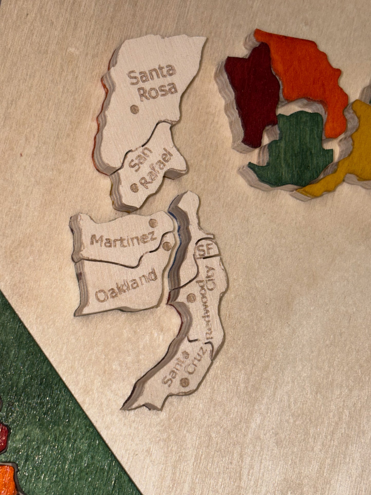 Wooden Map of California