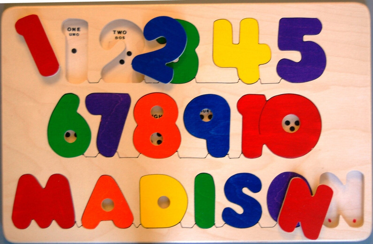 Numbers 1 to 10 and Name Puzzle - Personalized