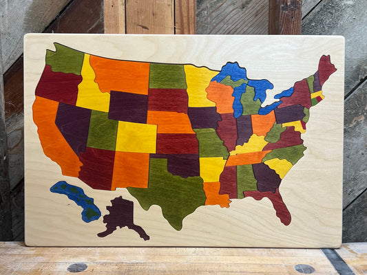 Wood Map of the USA