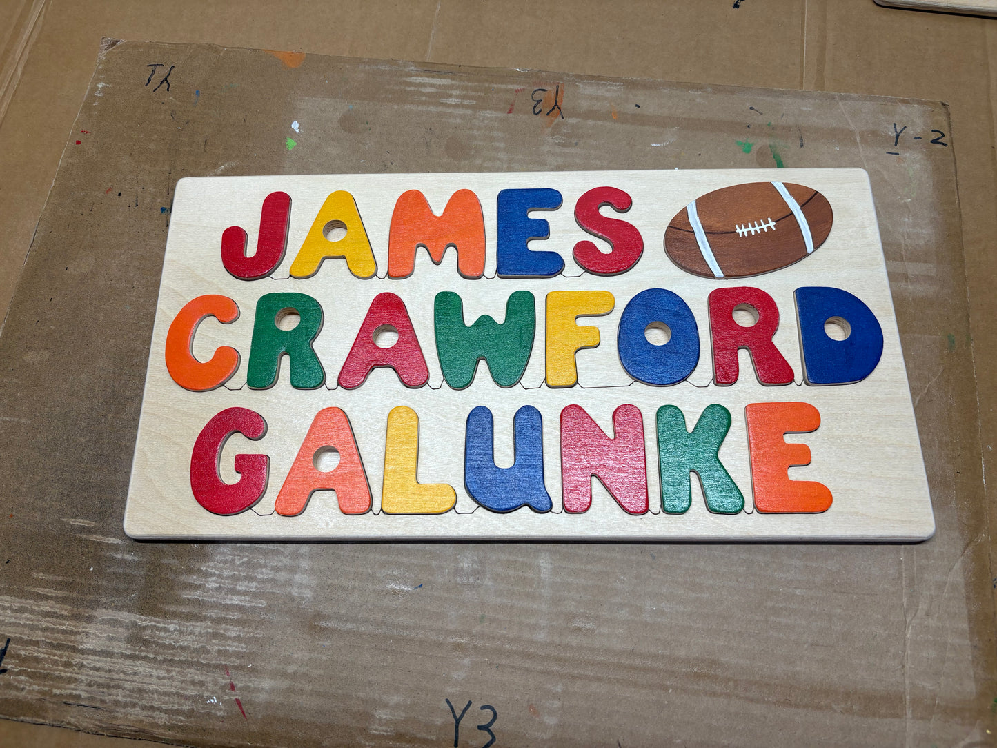 Name on 3 Lines Puzzle - Personalized