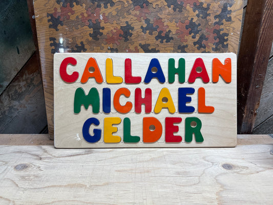 Name on 3 Lines Puzzle - Personalized