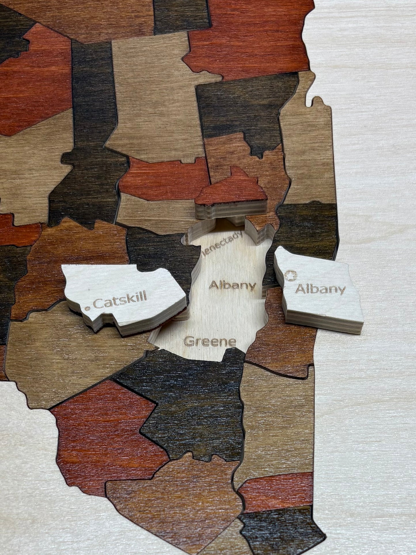 Wooden Map of New York