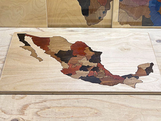 Wood Map of Mexico