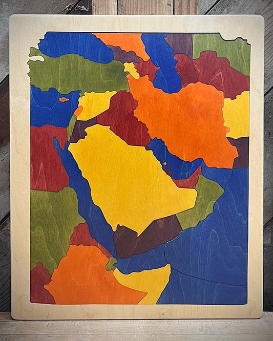 Wood Map of Middle East and neighbors
