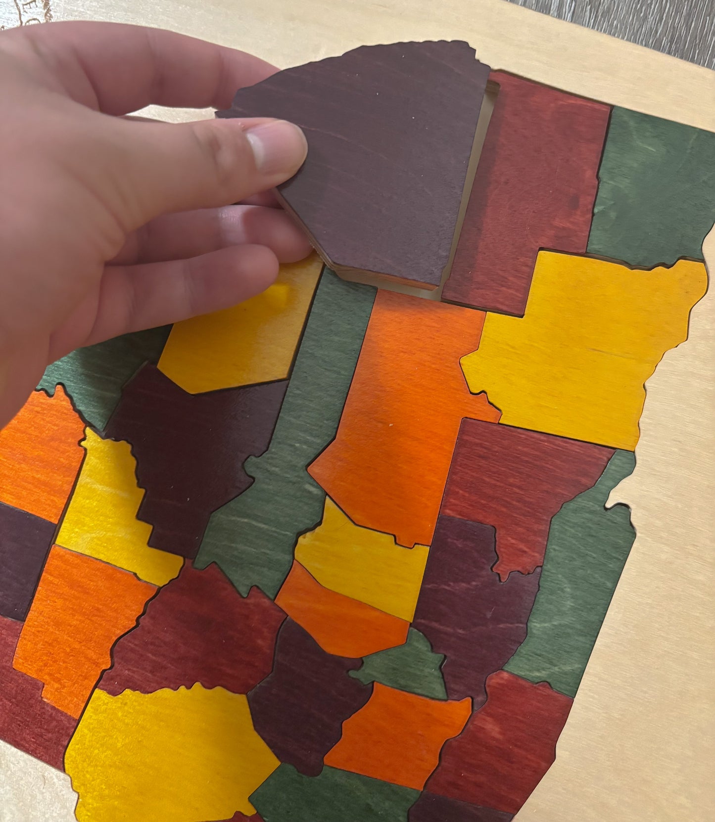 Wooden Map of New York