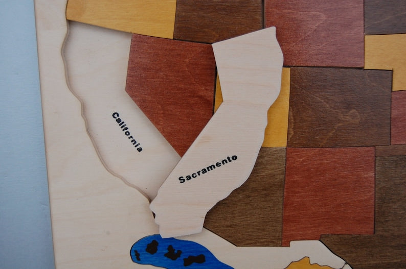 Wood Map of the USA