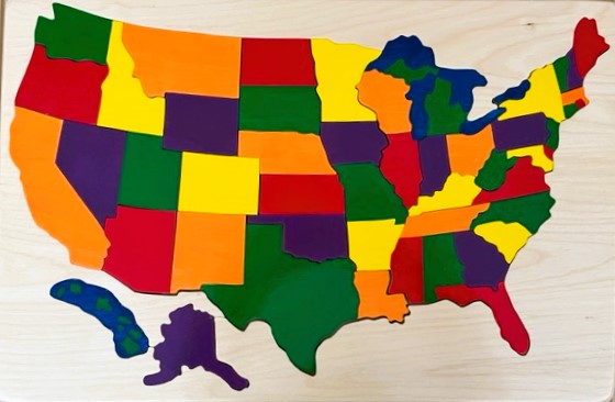 Wood Map of the USA Puzzle People - Map Usa R 